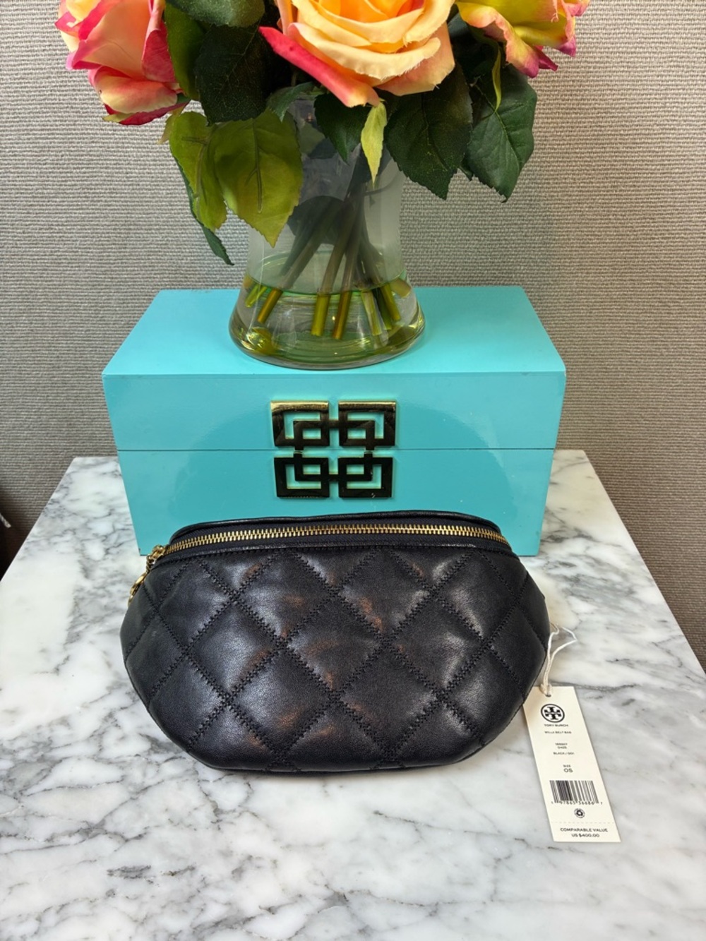 Tory Burch Black Quilted Leather Willa Belt Bag - NWT Retail $400